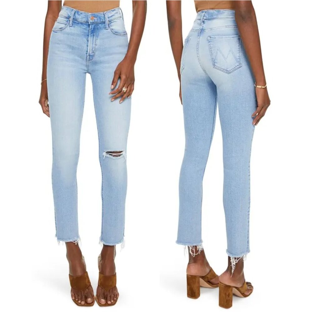 MOTHER The Mid Rise Dazzler Ankle Fray Jeans Size 29 NWT